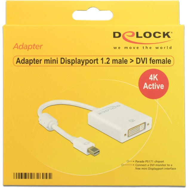 Delock mini displayport > dvi-adapter (hvid, 0,2 meter, 4k)