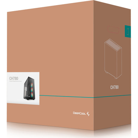 Deepcool CH780 Midi Tower-hus (sort | 4x USB-A | 1x USB-C | RGB | hærdet glas)