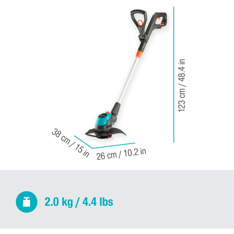 Gardena easycut 23 18v p4a solo græstrimmer (grå turkis, 14700-55, batteri medfølger ikke)