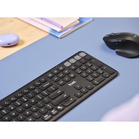 Trust vaiya trådløst tastatur (sort, us-layout (qwerty), 100%, bluetooth 2.4ghz)