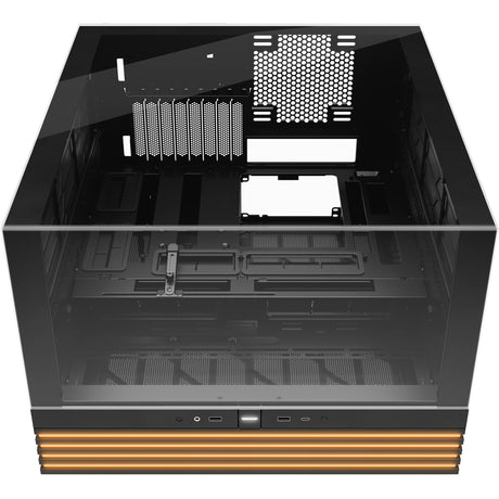 Vær stille! lys base 900 dx stort tårnhus (sort | 2x USB-A | 1x USB-C | RGB | vindue)