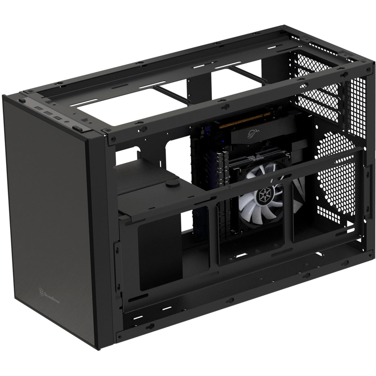 Silverstone sugo 17 mini tårnhus (sort | 2x USB-A | 1x USB-C)