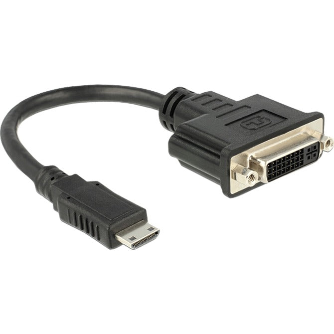 Delock mini HDMI > DVI-D-adapter (sort, 0,2 meter)