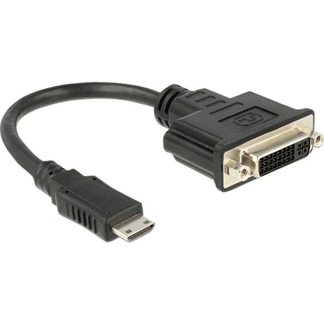 Delock mini HDMI > DVI-D-adapter (sort, 0,2 meter)
