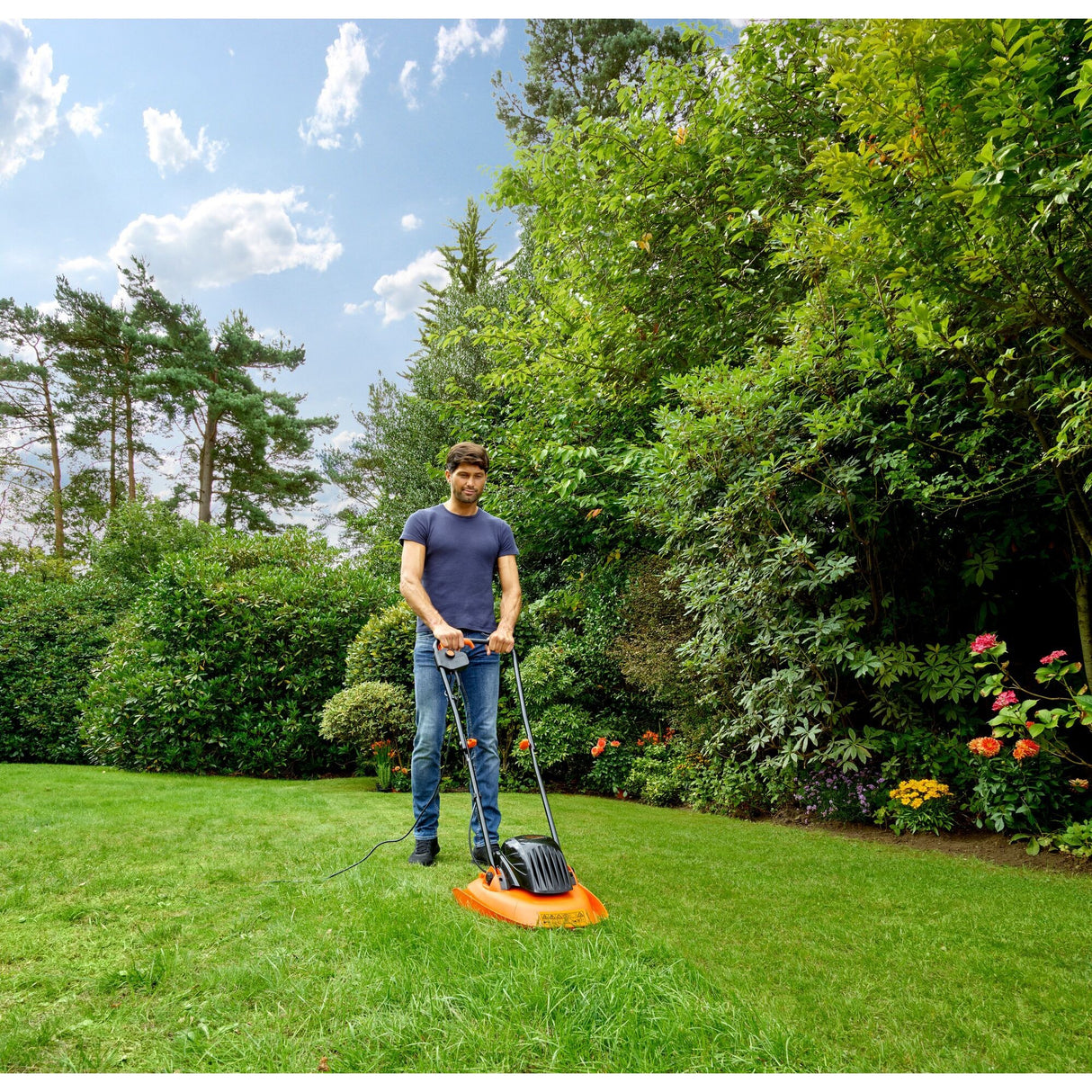 Black+decker 1200w hover plæneklipper hover plæneklipper 30cm klippebredde - bemwh551-qs