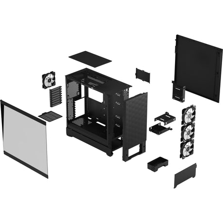 Fractal design pop xl air rgb stort tårnhus (sort | 2x usb-a | rgb | hærdet glas)
