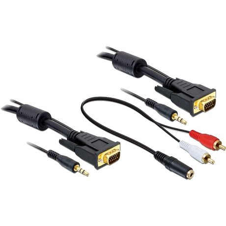 Delock kabel vga + lyd 5m han-han kabel (sort, 84454)