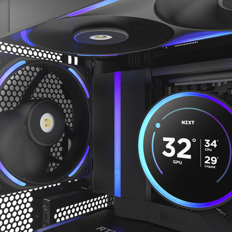 Nzxt f120x rgb kabinet blæser (sort, 120 x 120 x 30 mm, pwm)