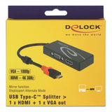 Delock USB-C > HDMI VGA-adapter (sort, 0,2 meter)