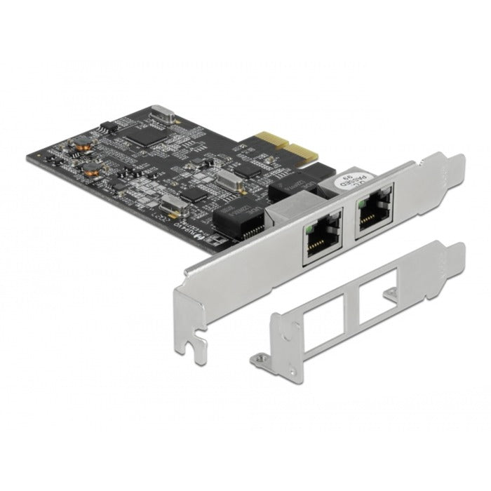 Delock PCI Express x2-kort til 2x RJ45 2.5 Gigabit Lan RTL8125 netværksadapter