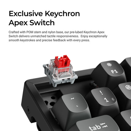 Keychron k8 ultra 8k wireless custom mechanical keyboard (zwart, us lay-out (qwerty), apex banana, 80% (tkl), rgb leds, osa double-shot pbt, usb-c | 2.4 ghz | bluetooth 5.2)