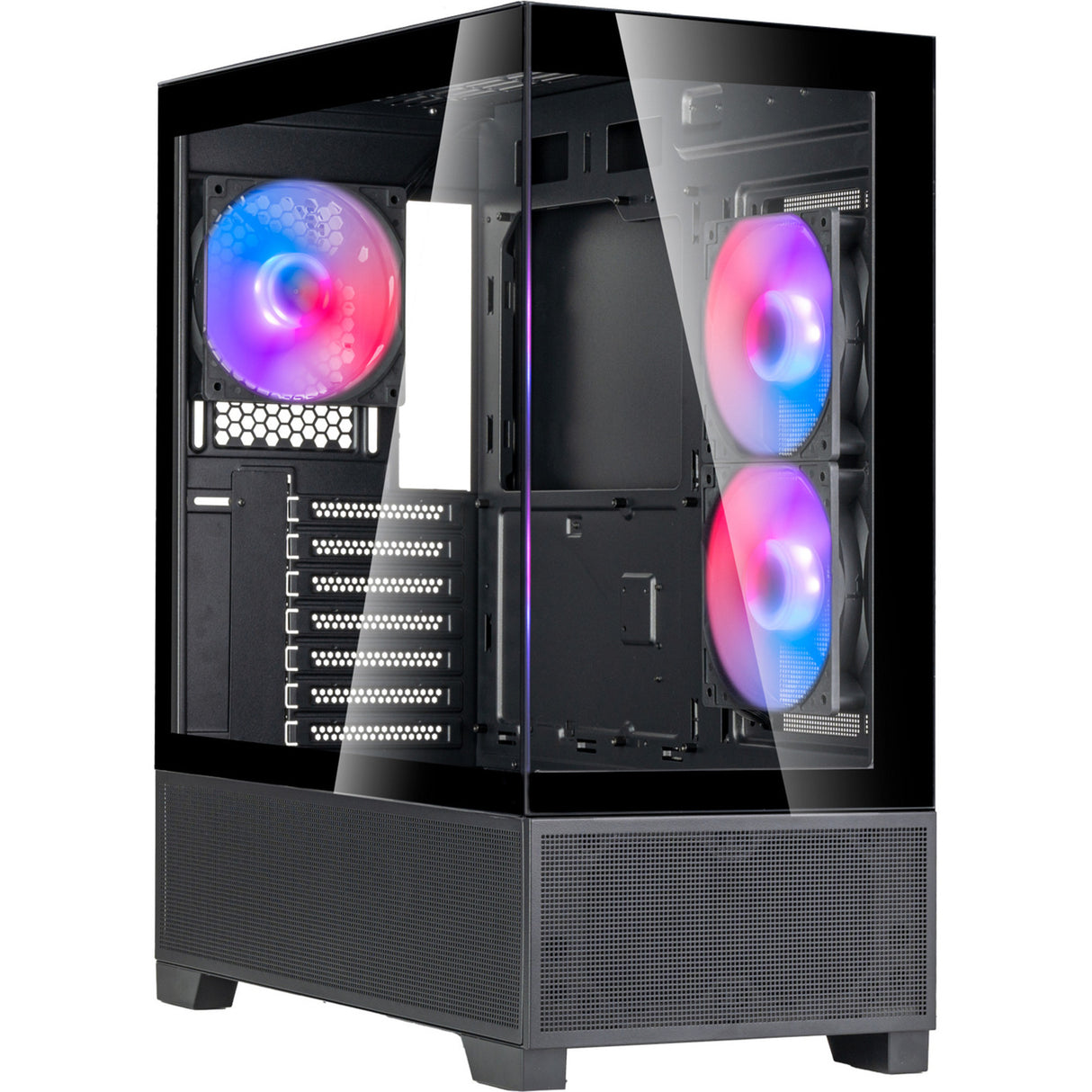Silverstone lucid 05 mini tårnhus (sort | 2x USB-A | 1x USB-C | RGB | hærdet glas)
