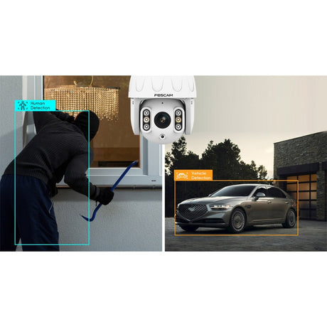 Foscam SD8P, 4K 8MP Dual Band WiFi PTZ udendørs sikkerhedskamera (hvid)