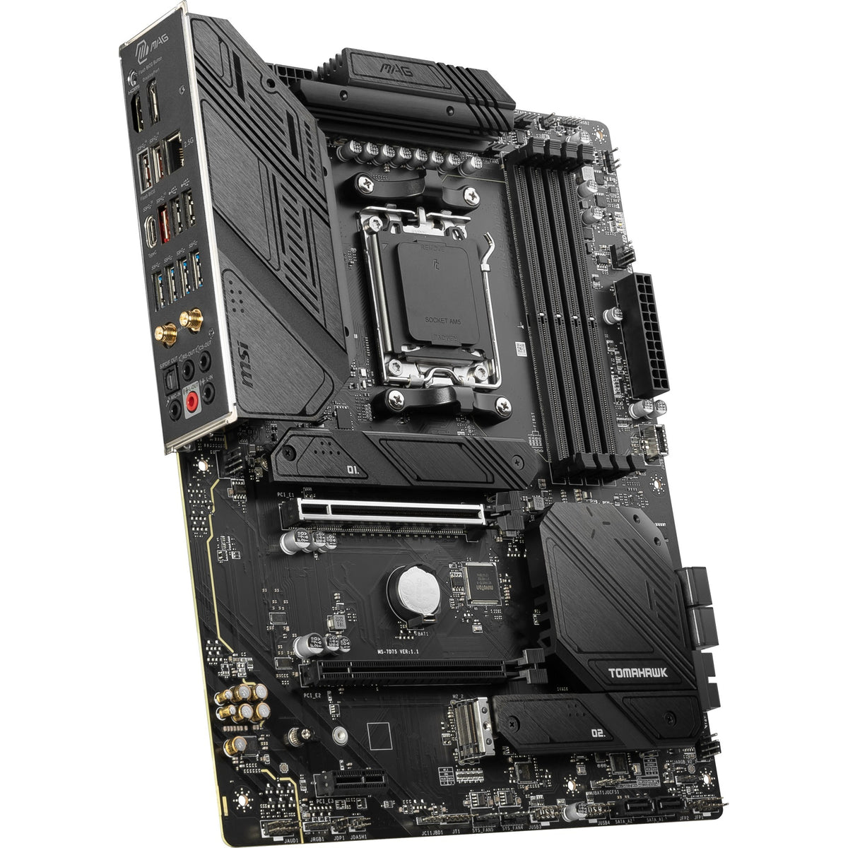 MSI Mag B650 Tomahawk Wi-Fi Socket AM5 bundkort (sort, RAID, 2,5 GB-LAN, Wi-Fi 6e, BT, lyd, ATX)