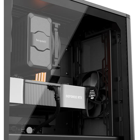 Vær stille! pure base 501 luftstrømsvindue midi tårnhus (sort | 2x USB-A | 1x USB-C | hærdet glas)