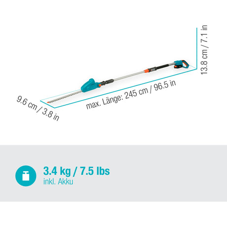 Gardena ths 42 18v batteri hækkeklipper - 42cm - med roterende hoved
