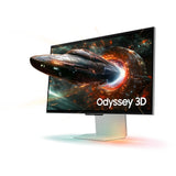 Samsung Odyssey 3D G90XF 27 4K UHD-gamingskærm (sølv, 2x HDMI, DisplayPort, 2x USB-A, USB-B, 165 Hz)