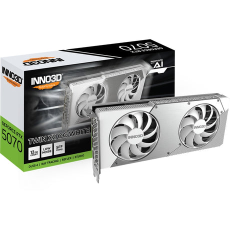 Inno3d geforce rtx 5070 twin x2 oc hvidt grafikkort (hvidt, dlss 4, 3x skærmport, 1x hdmi 2.1)