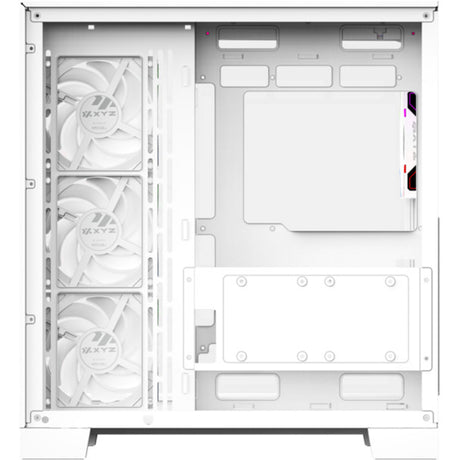 Xyz PC Gear Tesseract A-RGB Midi Tower-hus (hvid | 2x USB-A | 1x USB-C | RGB | hærdet glas)