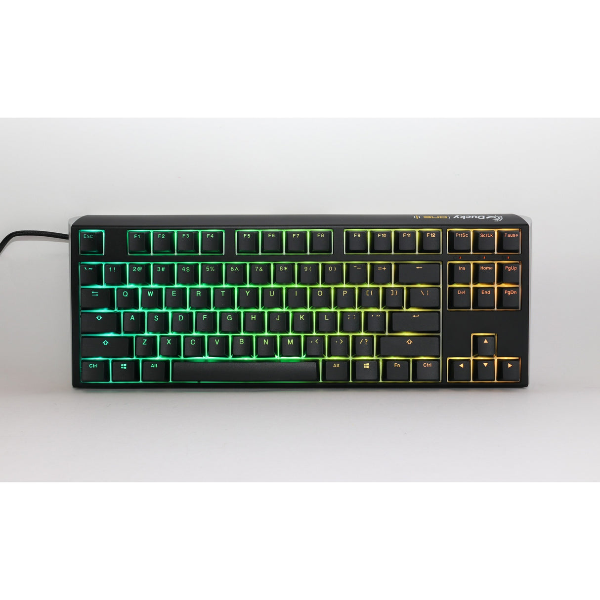 Ducky one 3 klassisk tkl rgb mekanisk tastatur (sort, us-layout (qwerty), cherry mx speed silver, 80% (tkl), rgb lysdioder, double-shot pbt, hot-swappable, quack mekanik)