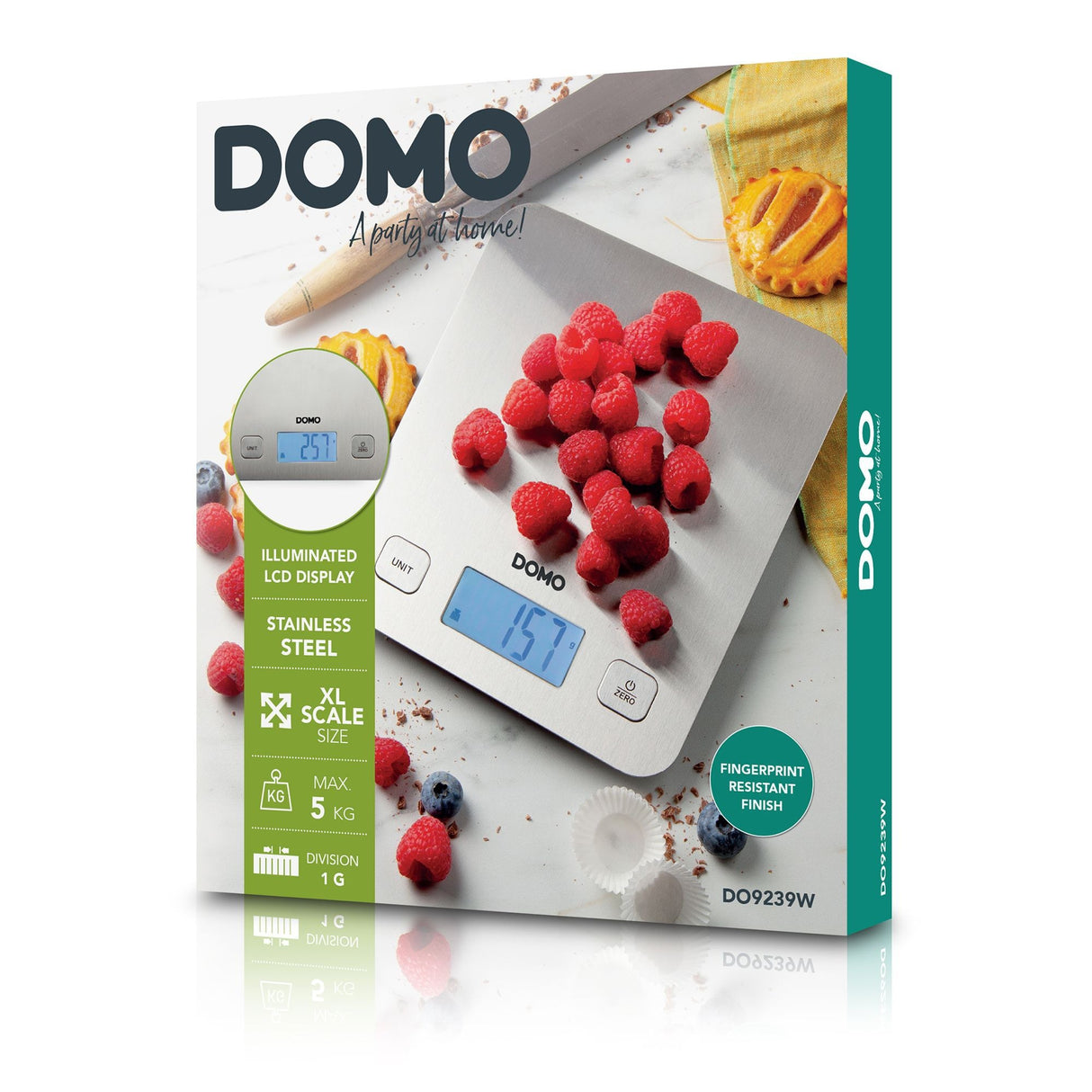 Domo do9239w køkkenvægt prestige xl (rustfrit stål)