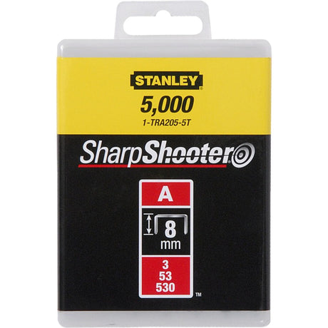Stanley hæfteklammer type a, 8 mm, 5000 hæfteklammer (1-tra205-5t)