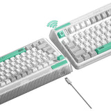 Iqunix OG80 ormehul trådløst mekanisk tastatur (grå, amerikansk layout (QWERTY), Cherry MX Brown, 80% (TKL), RGB LED'er, hot-swappable, PBT, 2,4GHz | Bluetooth 5.1 | USB-C)