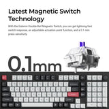 Keychron q5 he qmk trådløst brugerdefineret tastatur (hvidt, us-layout (qwerty), gateron dobbeltskinne magnetisk tåge, 96%, rgb lysdioder, osa double-shot pbt, hot swap, knop, 2.4ghz | bluetooth 5.1 | usb-c)