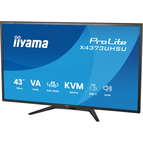 Iiyama prolite x4373uhsu-b2 42.5 4k uhd-skærm (sort (mat), hdmi, displayport, usb-c)
