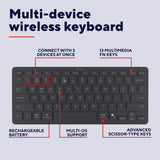 Trust nado ii bluetooth-tastatur (sort, us-layout (qwerty), saksekontakter, 80% (tkl), bluetooth)