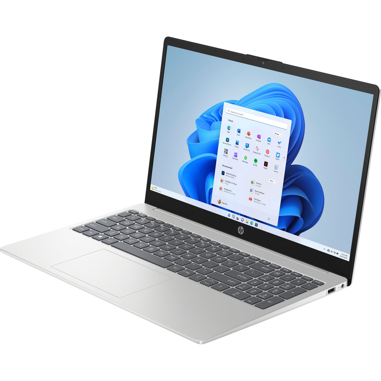 Hp 15-fc0052nd (bn6l1ea) 15.6 bærbar (sølv | ryzen 5 7520u | radeon grafik | 8 gb | 512 gb ssd)