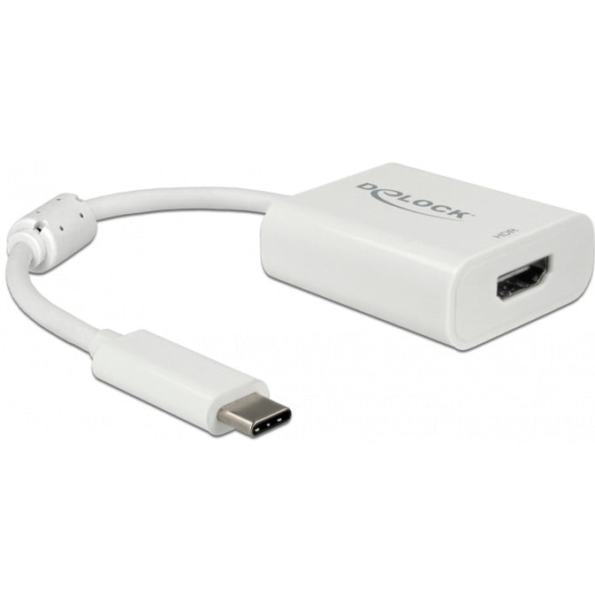 Delock USB-C > HDMI-adapter (hvid, 0,1 meter, 4K 60Hz, HDR)