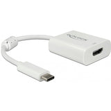 Delock USB-C > HDMI-adapter (hvid, 0,1 meter, 4K 60Hz, HDR)