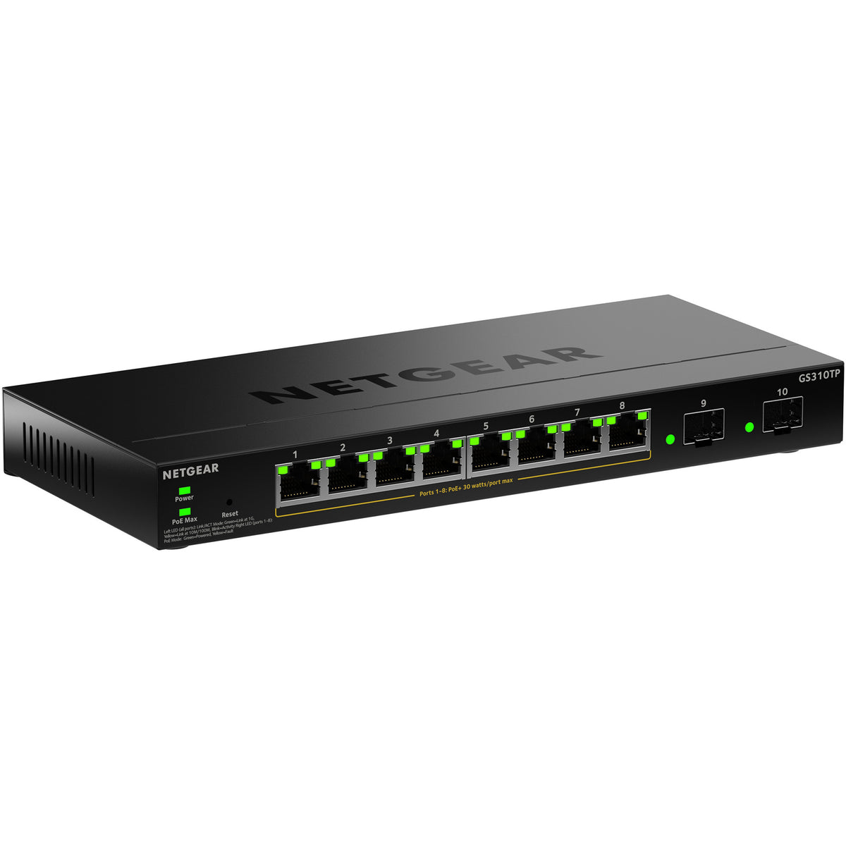 Netgear gs310tpv2 switch (sort, 55w poe budget)