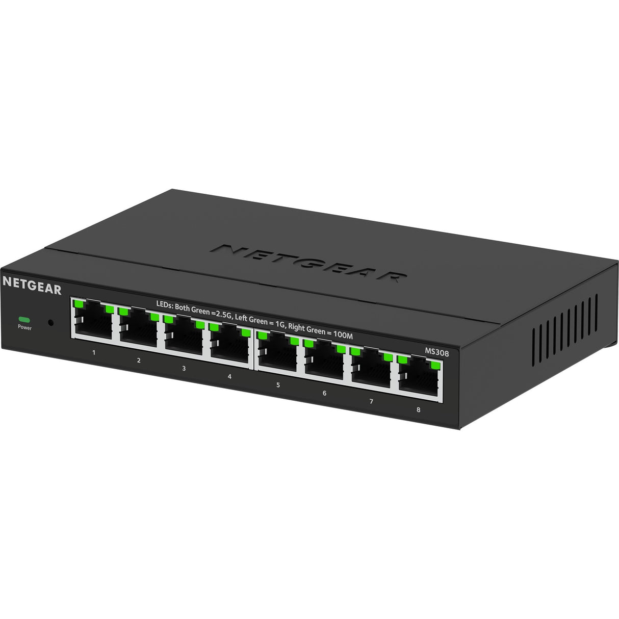Netgear 8-ports 2.5G multi-gigabit ethernet uadministreret switch (sort, uadministreret)