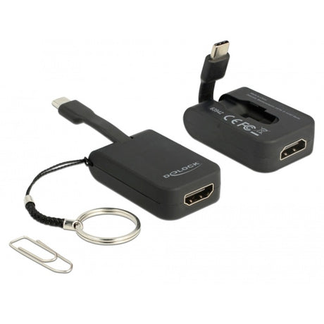 Delock USB-C > HDMI-adapter nøglering (sort, 4k 30hz)