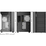 Vær stille! lys base 900 dx stort tårnhus (sort | 2x USB-A | 1x USB-C | RGB | vindue)