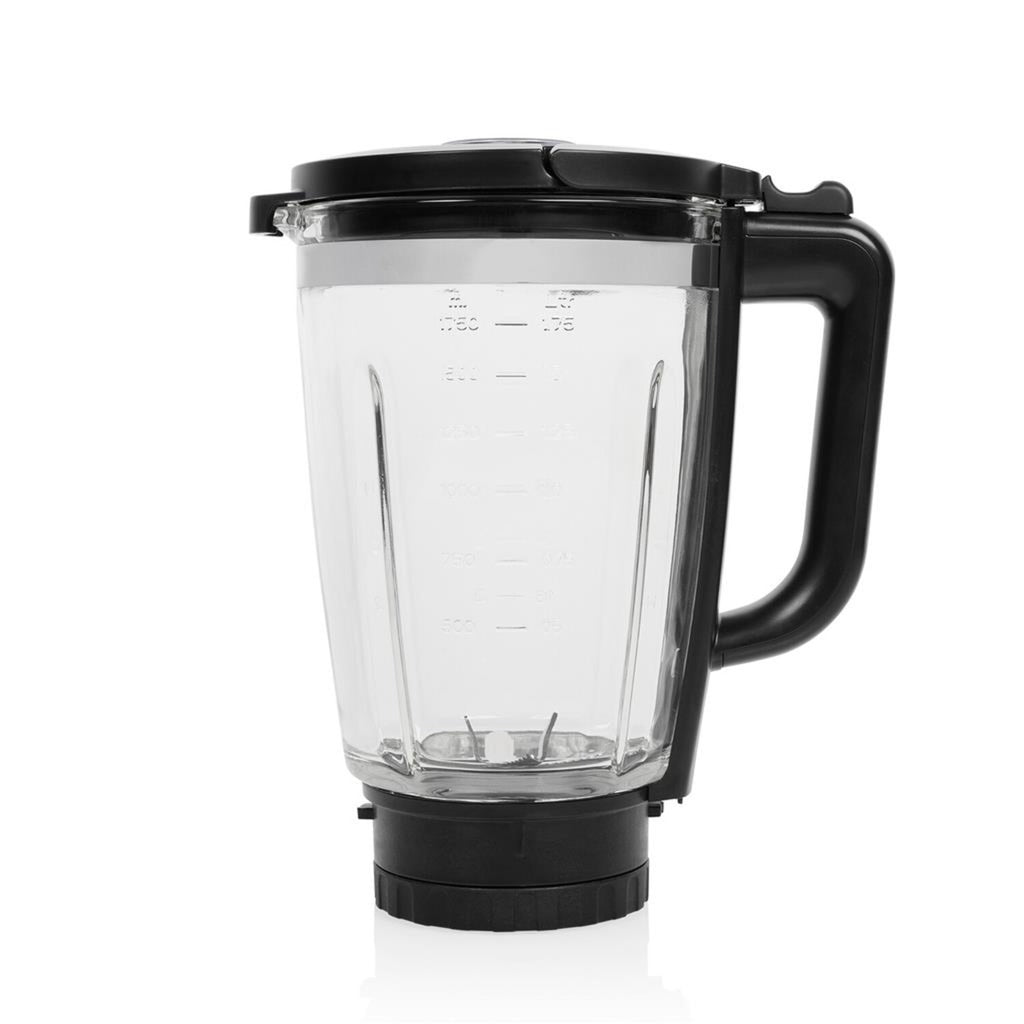 Princess 212094 blender solid pro (rustfrit stål sort, 1,75 liter | rustfrit stål knivblok 6 knive | auto-clean funktion | opvaskemaskine-sikre dele)