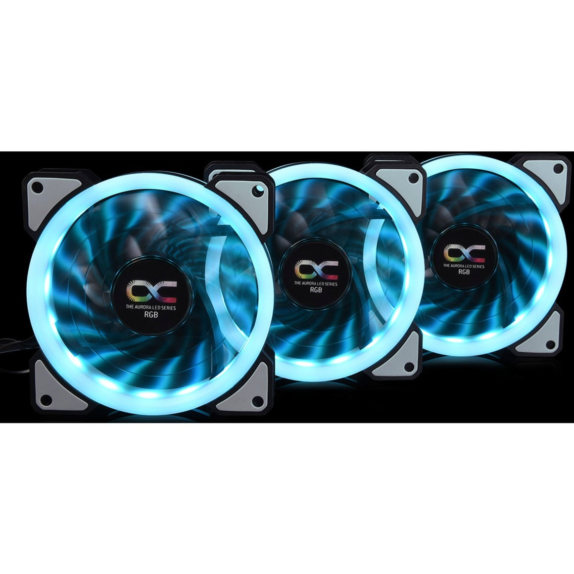 Alphacool eiszyklon aurora lux digital rgb case blæsere (3 stykker, 120 x 120 x 25 mm, 3-benet blæserstik)