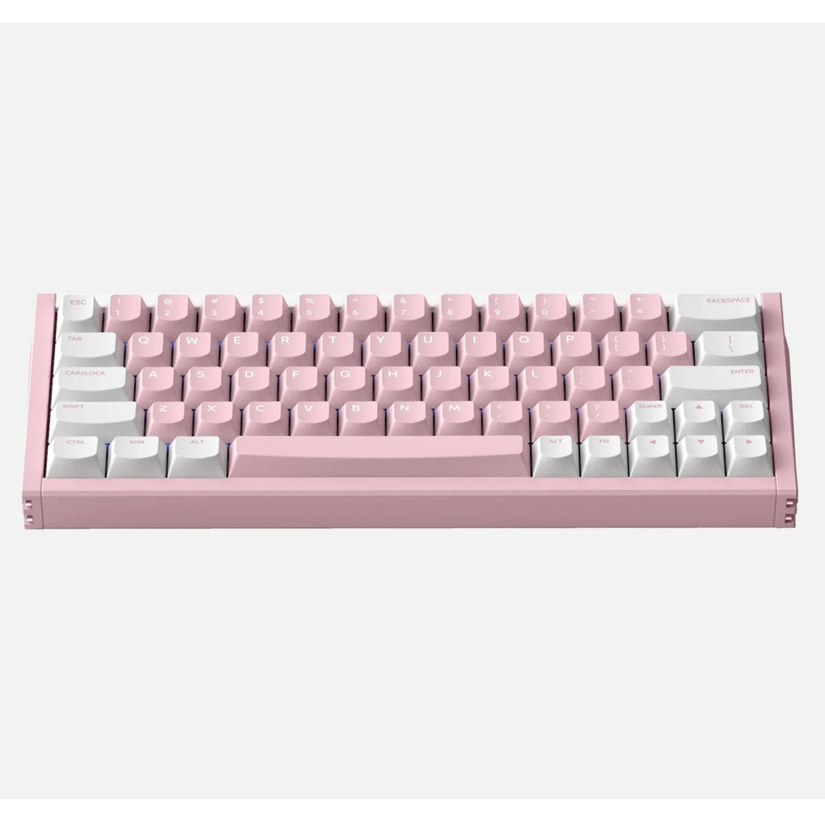 Iqunix ez63 pink magnetisk switch gaming he tastatur (hvid, us layout (qwerty), gateron magnetic jade pro, 60%, rgb, double shot pbt keycaps)