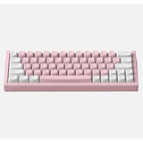 Iqunix ez63 pink magnetisk switch gaming he tastatur (hvid, us layout (qwerty), gateron magnetic jade pro, 60%, rgb, double shot pbt keycaps)