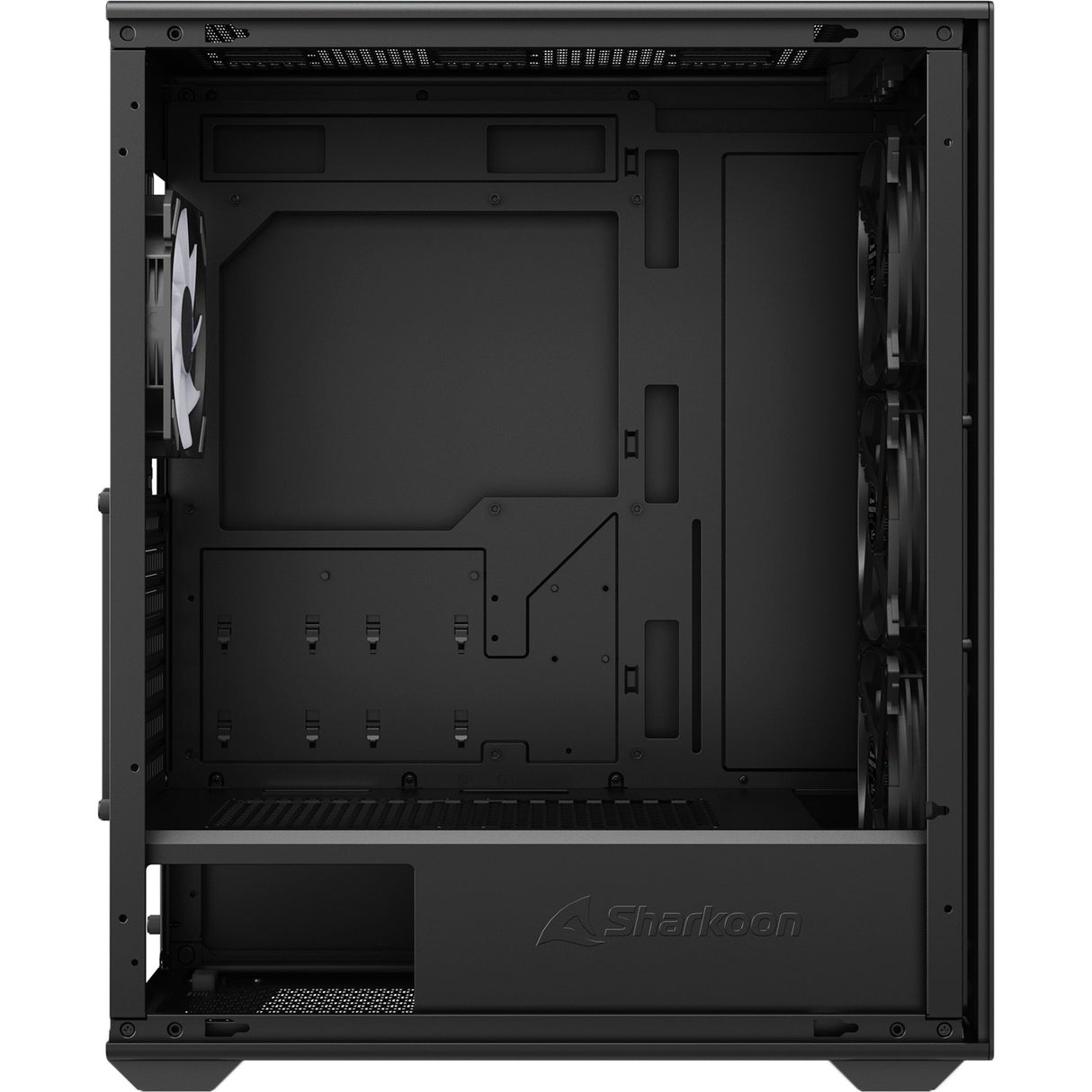 Sharkoon VK2 RGB MIDI Tower-hus (sort | 2x USB-A | RGB | hærdet glas)