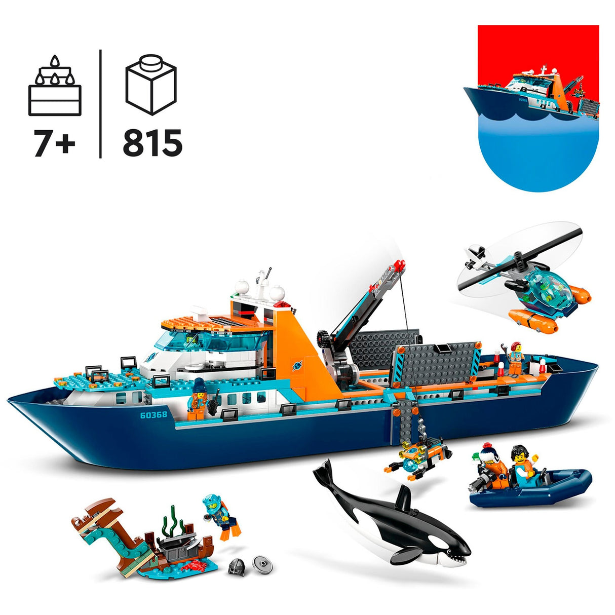 Lego city - konstruktionslegetøj til polarforskningsskibe (60368)