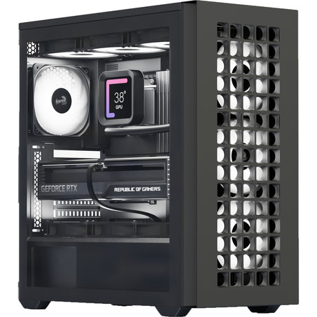 Aerocool b502a midi tårnhus (sort | 2x USB-A | 1x USB-C | RGB)