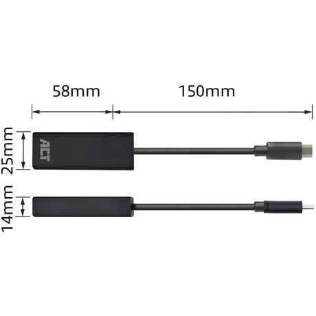 Act tilslutning USB-C gigabit netværksadapter (sort)