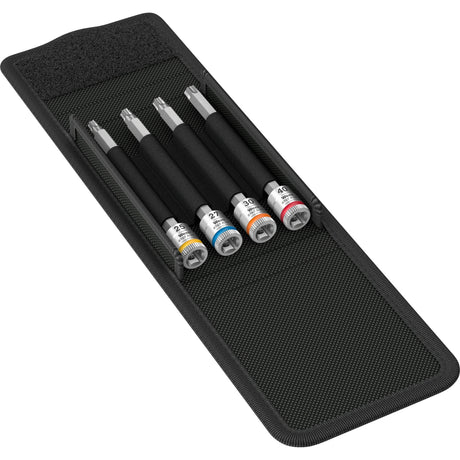 Wera 8767 a torx® hf 1 zyklop bit topnøglesæt torx topnøgle (sort sølv, 4-delt, med holdefunktion, 1 4-drev)