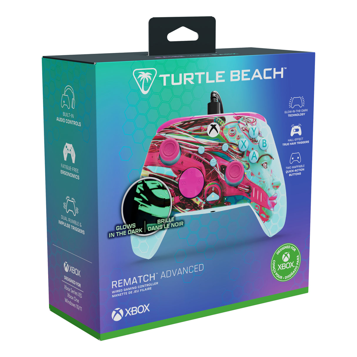 Turtle Beach PDP Rematch Glow Advanced Wired Controller (Android Dreams, Xbox Series X|S, Xbox One, PC)