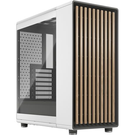 Fractal design nord midi tårnhus (hvid træfarve | 2x USB-A | 1x USB-C | hærdet glas)