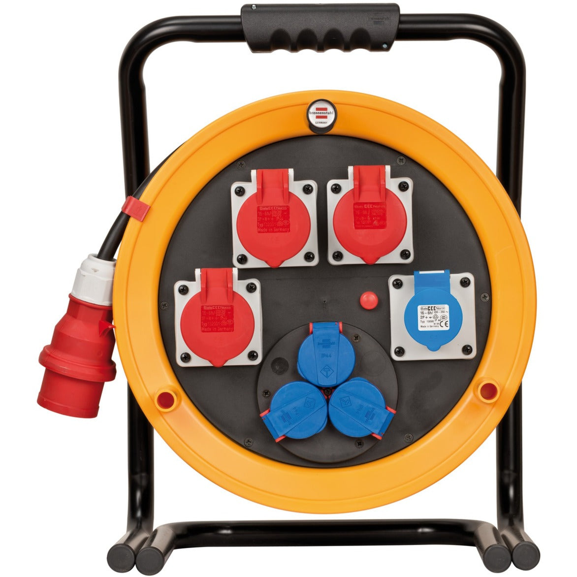 Brennerstuhl brobusta cee 4 ip44 kabelrulle, 40m rn kabel (gul sort, 40m rn kabel)