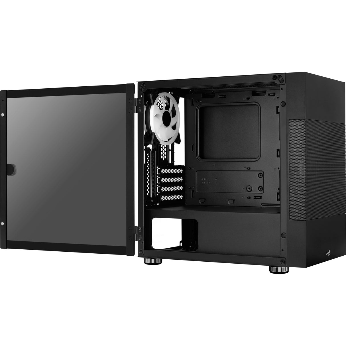 Aerocool atomic v2 mini tårnhus (sort | 2x USB-A | vindue)